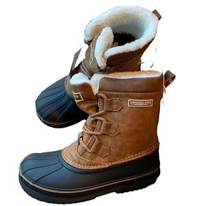 London Fog kids boy girl Cheshire brown tan winter Boots waterproof snow boots 1